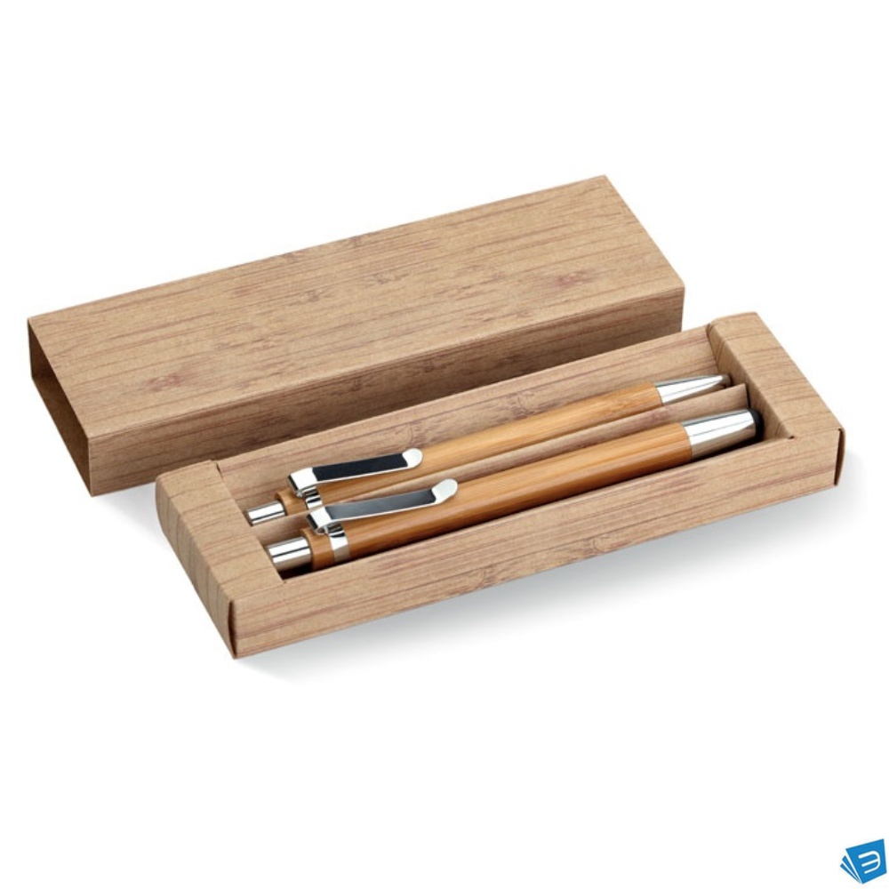 Set penna e matita in bambu