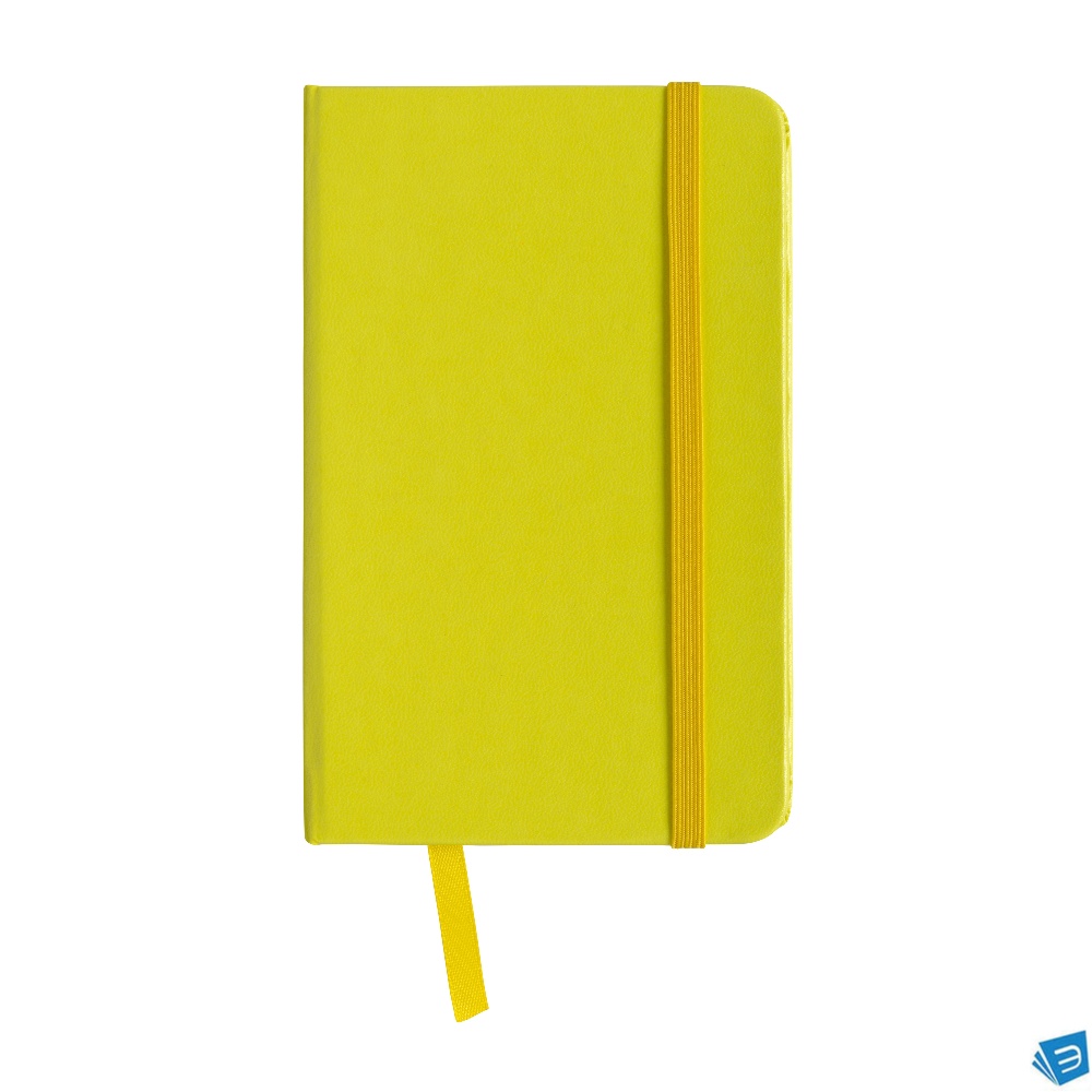 Quaderno in PVC con elastico colorato, fogli a righe (80 pag.), segnalibro in raso
