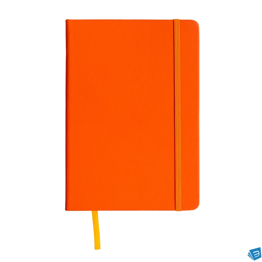 Quaderno in PU con elastico colorato, fogli a quadretti (80 pag.), segnalibro in raso