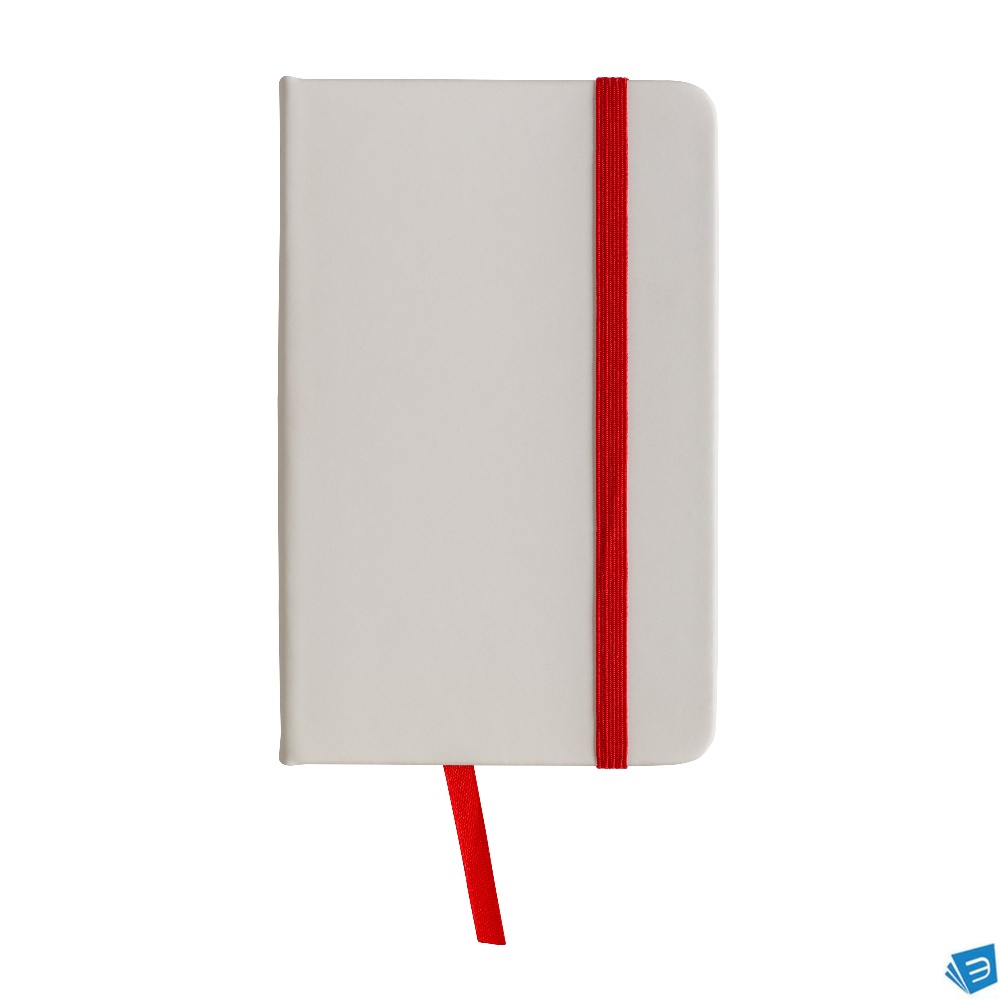 Quaderno in PU con elastico colorato, fogli a righe (80 pag.), segnalibro in raso