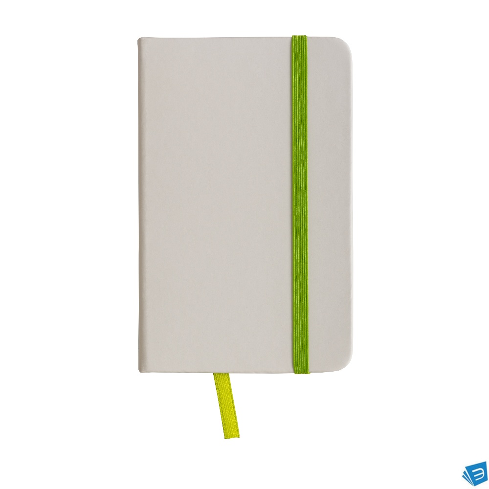 Quaderno in PU con elastico colorato, fogli a righe (80 pag.), segnalibro in raso