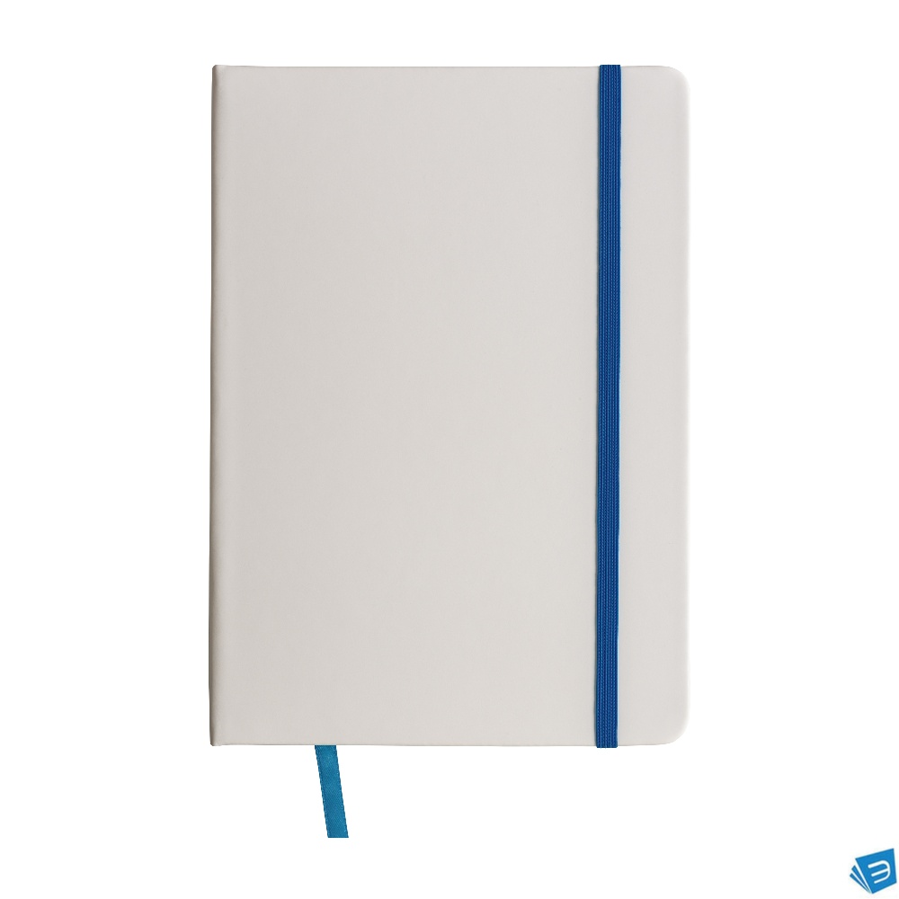 Quaderno in copertina in PU con elastico colorato(80 pag.), segnalibro in raso