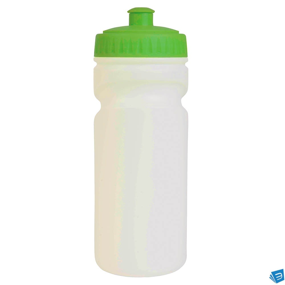 Borraccia in plastica BPA free (500ml) bianca con tappo colorato
