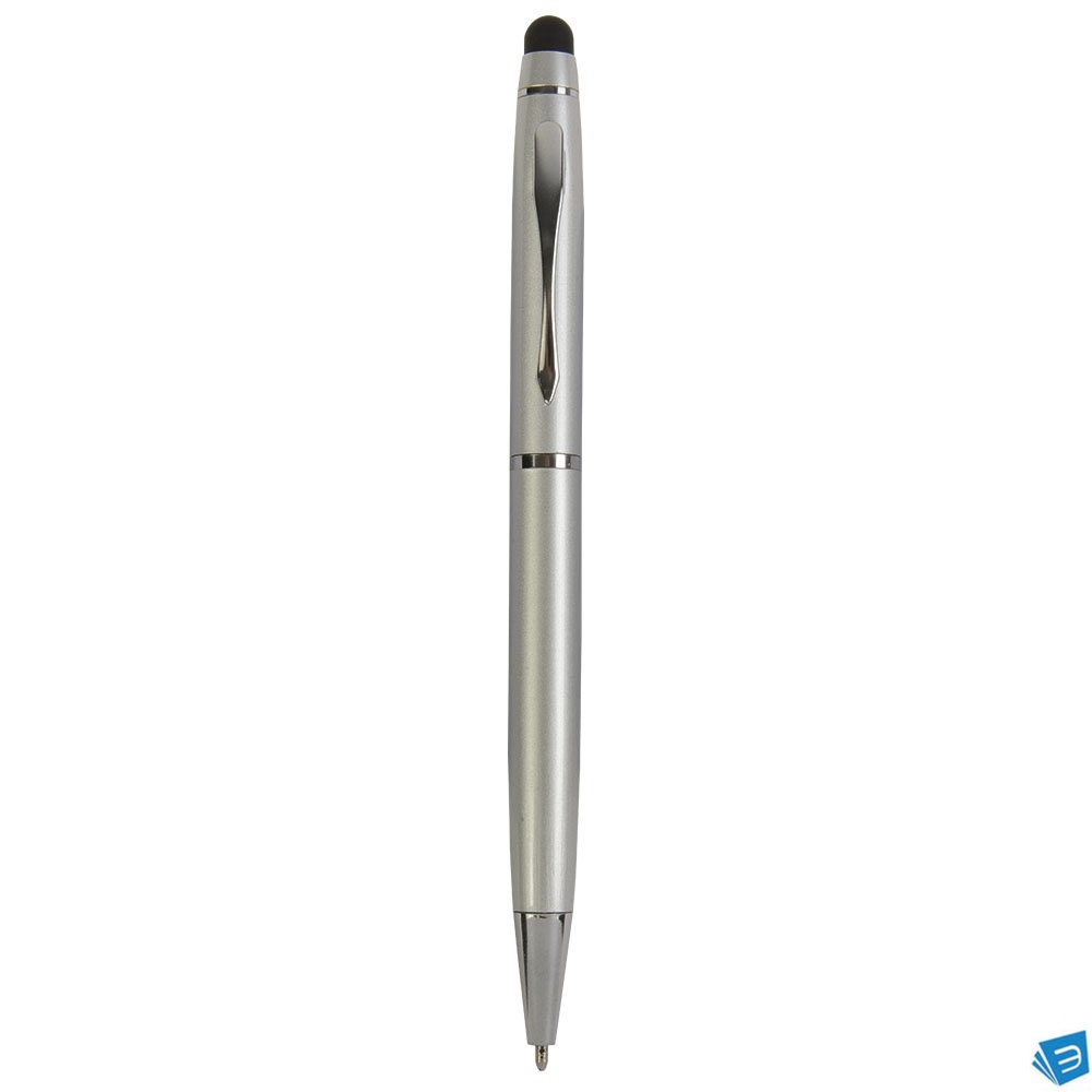 Penna twist in metallo colorata, con gommino per touch screen in tinta
