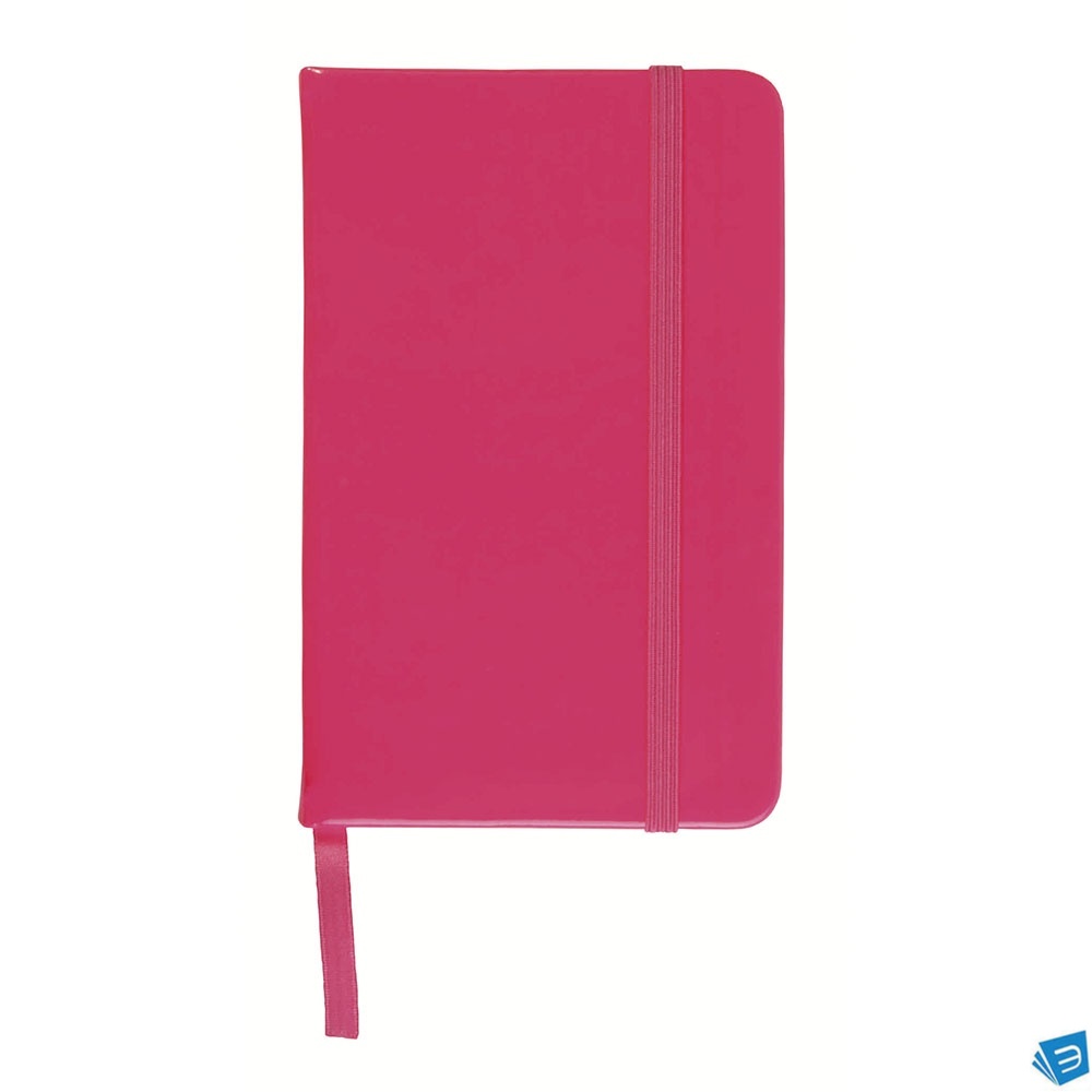 Quaderno in PU in colore fluo con elastico colorato, fogli a righe (80 pag.), segnalibro i