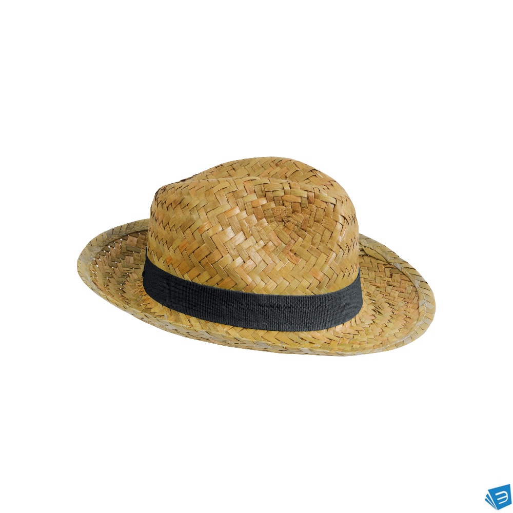 Cappello in paglia con fascia elastica 2,5 cm applicabile e personalizzabile