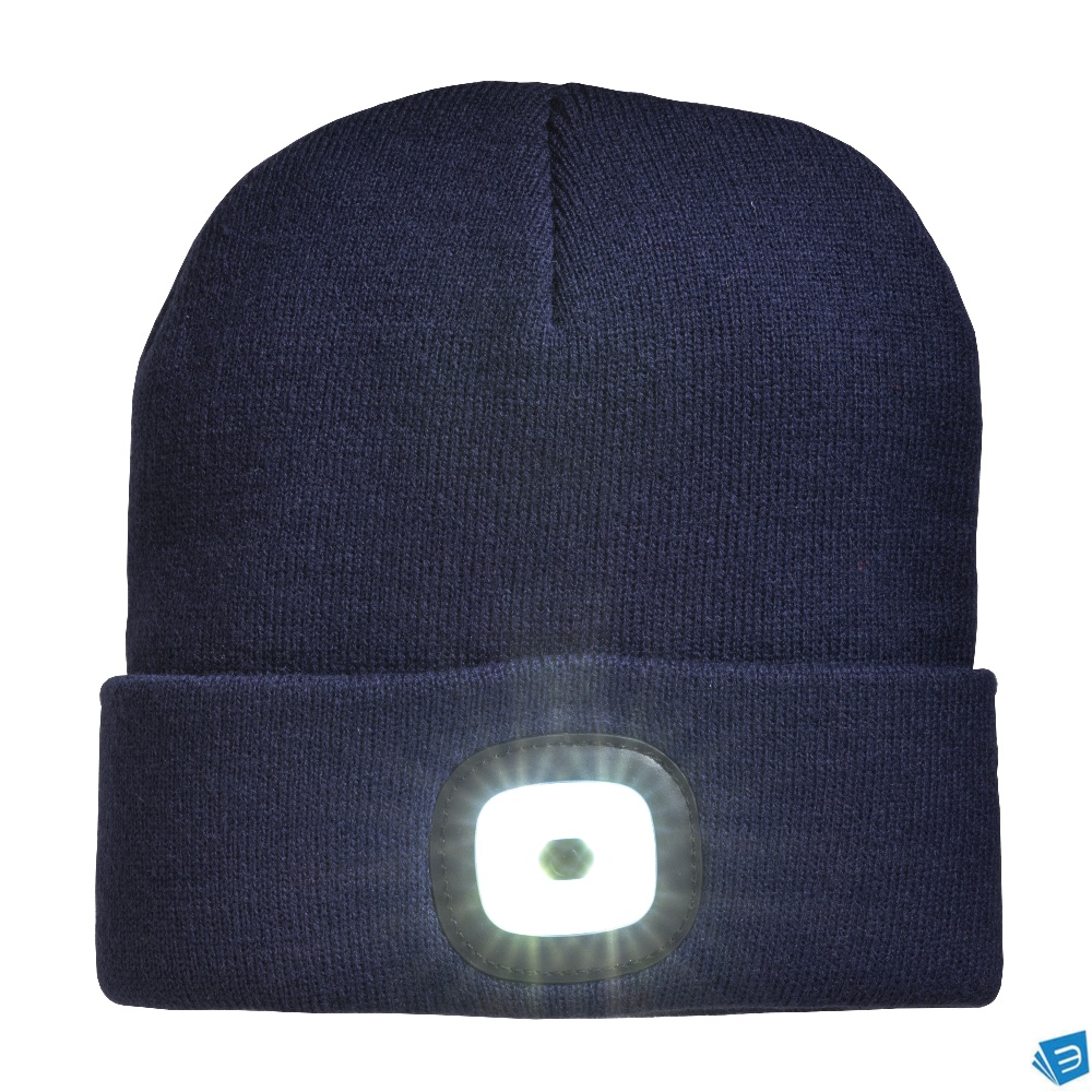 Cappellino in maglia 100% acrilico pesante con luce LED removibile e ricaricabile USB