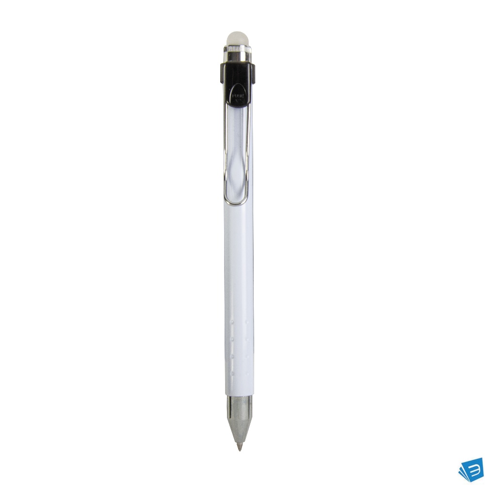 Penna a scatto plastica con inchiostro cancellabile e clip in metallo