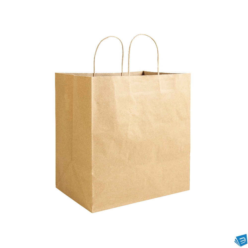 Shopper in carta riciclata 100 gr/m2 con soffietto