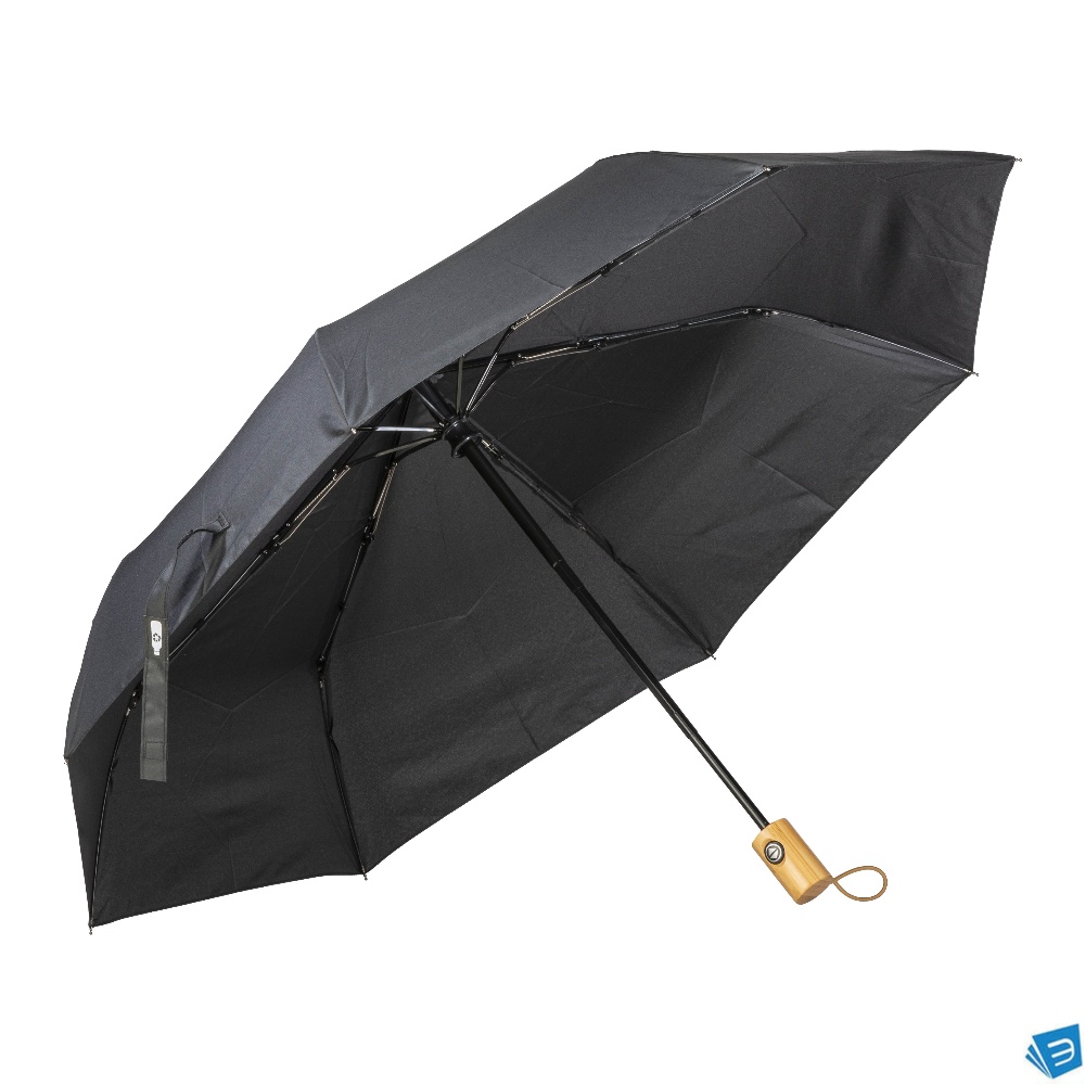 Mini ombrello automatico in R-PET con manico in bambù