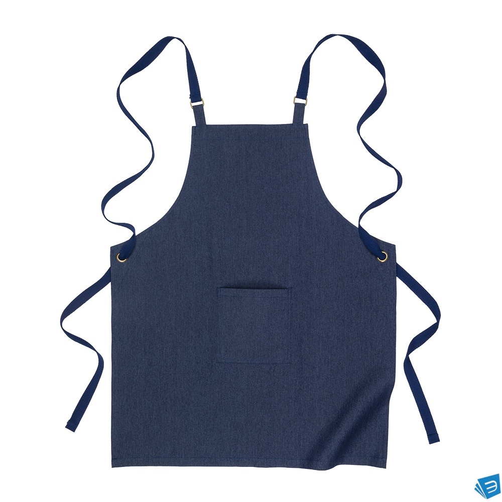 Grembiule da cucina lungo in denim di cotone riciclato da 220 g/m2
