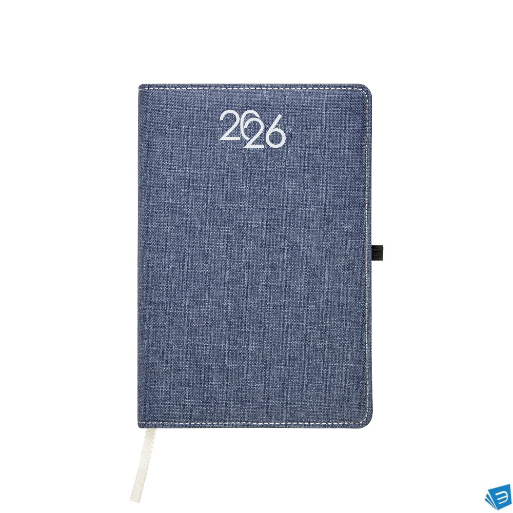 Agenda giornaliera 2026, copertina rigida in PET riciclato con effetto mélange